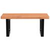 vidaXL Basin Shelf Wall Mounted Steel and Solid Wood Beech