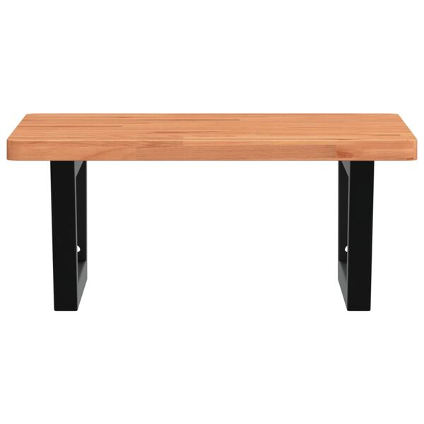 vidaXL Basin Shelf Wall Mounted Steel and Solid Wood Beech