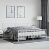 vidaXL Bed Frame White Steel Super King Rectangular Traditional