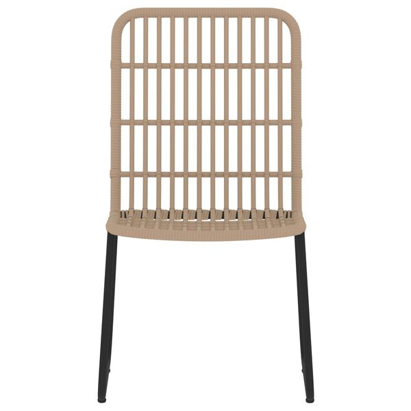 vidaXL Dining Set Oak and Black PE Rattan Medium Lightweight