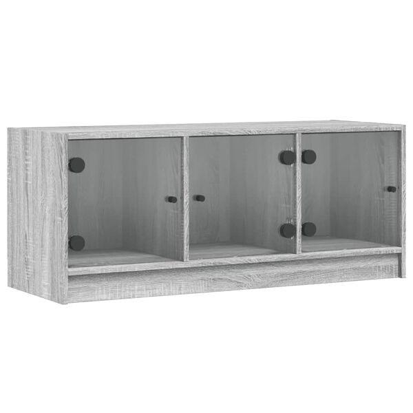 vidaXL TV Cabinet Grey Sonoma Engineered wood, glass Medium TV Cabinet
