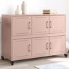 vidaXL Sideboard Pink Cold-rolled Steel Medium Sideboard Rectangular