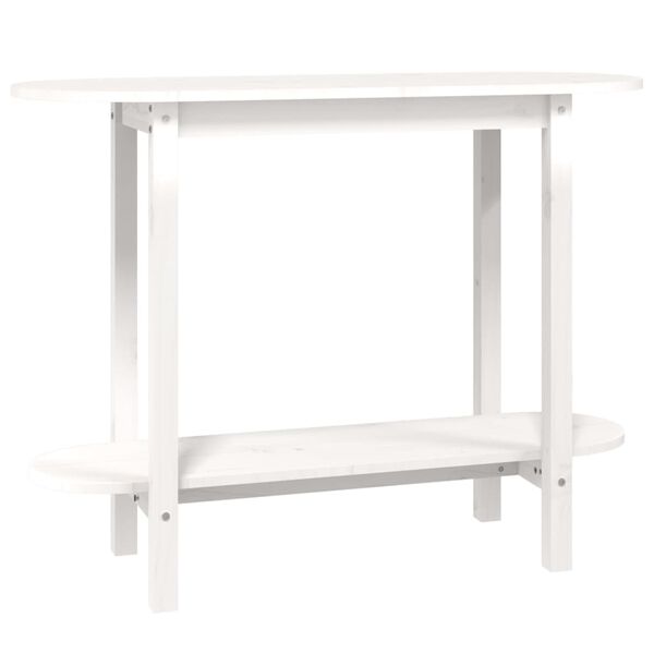 vidaXL Console Table White Solid Pine Wood Medium Console Table