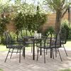 vidaXL Garden Dining Set 5 pcs Black poly rattan
