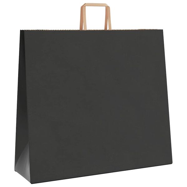 vidaXL Paper Bags 250 pcs with Handles Black 54x15x49 cm