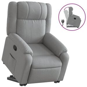 vidaXL Stand up Recliner Chair Light Gray Fabric