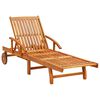 vidaXL Sunlounger Grey, Brown Acacia wood, Polyester Large