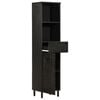 vidaXL Bathroom Cabinet Black Solid mango wood 15x13x63 in