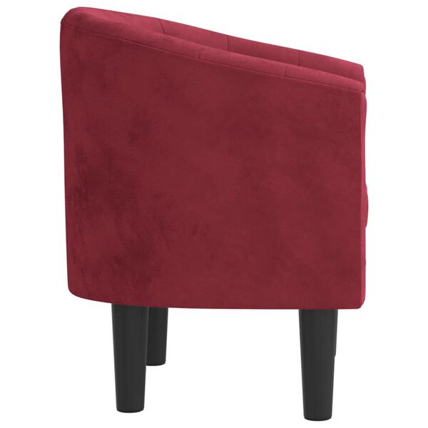 vidaXL Tub Chair Wine Red Velvet