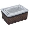 vidaXL Nesting Basket Set Brown Willow Small, Medium, Large Stackable