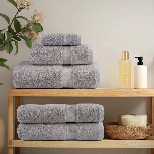 vidaXL Hand Towel Set of 10 Grey 100% cotton 19.7 x 39.4 in Hand Towel