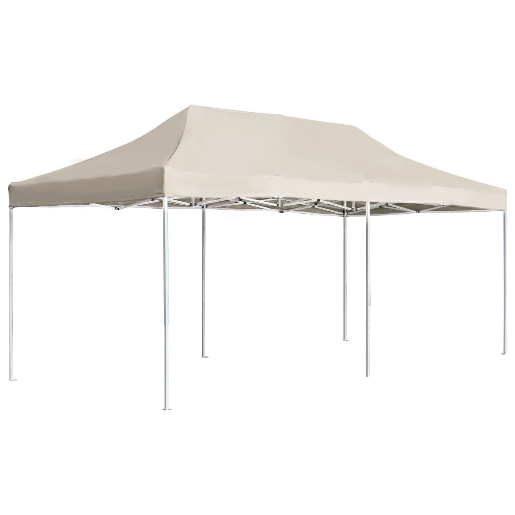 vidaXL Professional Folding Party Tent with 4 Sidewalls Steel Cream 2m Canopy 