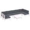 vidaXL Garden Lounge Set White, Anthracite