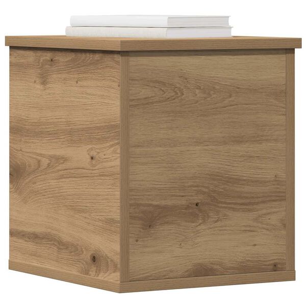vidaXL Storage Box with Storage Artisan Oak 11.81 x 13.78 x 13.78 in