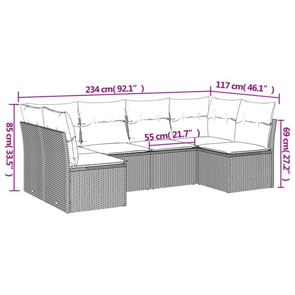 vidaXL Garden Sofa Set Beige, Light Grey