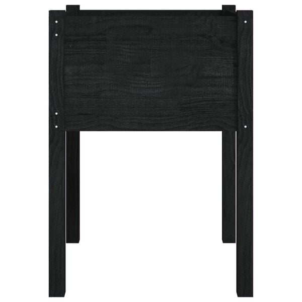 vidaXL Planter Black Solid pinewood Medium Durable Planter Square