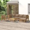 vidaXL Garden Lounge Set Taupe Bamboo Moderate Modular