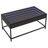 vidaXL Coffee Table Black Engineered wood, Glass, Metal 35.4 in x 19.7 in