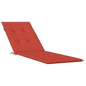vidaXL Deck Chair Cushion Melange Red Polyester Large Non-slip