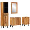 vidaXL Bathroom Furniture Set with Shelf 4 pcs Brown solid acacia wood