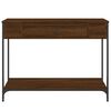 vidaXL Console Table Brown Oak Engineered wood, metal Narrow