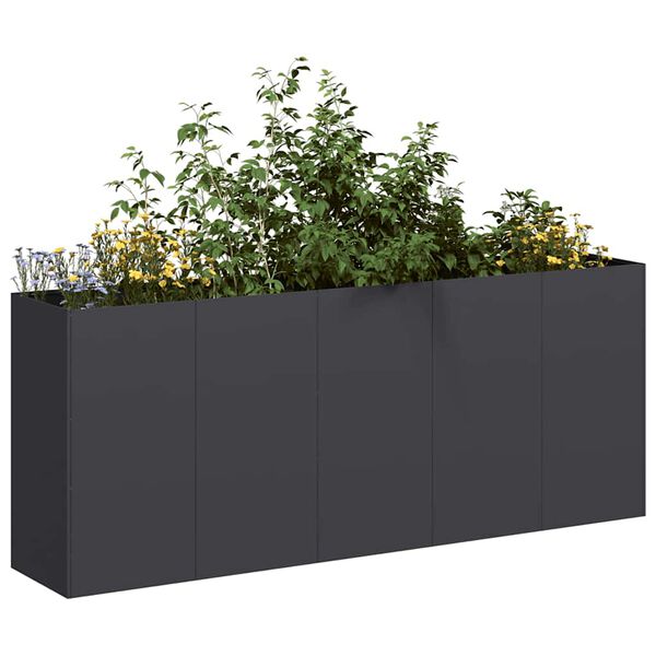 vidaXL Planter Black Cold-rolled Steel Large Durable Planter
