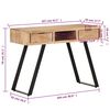 vidaXL Desk 42.1"x17.7"x31.1" Solid Acacia Wood with Live Edges