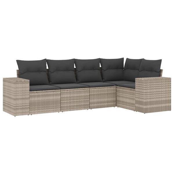 vidaXL Garden Sofa Set Light Grey