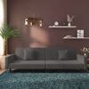vidaXL Sofa Bed Dark grey Velvet (100% polyester), wood, plastic 2-Seater