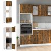vidaXL Microwave Cabinet Smoked Oak Engineered Wood 23.6x22.4x81.5 in