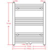 vidaXL Black Bathroom Central Heating Towel Rail Radiator Straight 23.62 x 30.08"