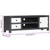 vidaXL TV Cabinet Gray and White Solid Mango Wood, MDF Medium TV Cabinet