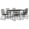 vidaXL Garden Dining Set Black Powder-coated steel Large Durable