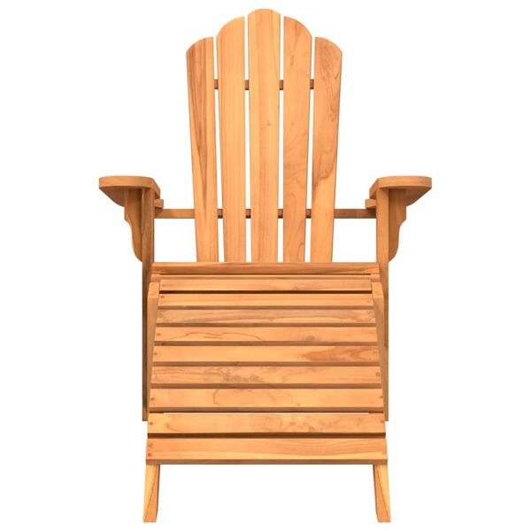 vidaXL Garden Adirondack Chair With Footrest Teak Solid teak wood Standard