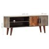 vidaXL TV Cabinet Grey with brown elements Solid rough mango wood