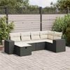 vidaXL Garden Sofa Set Black, Cream White