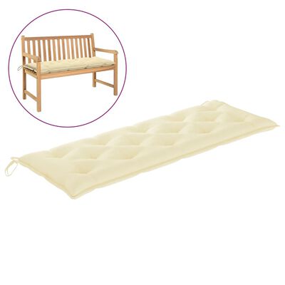 vidaXL Garden Bench Cushion Cream White 59.1"x19.7"x2.8" Fabric