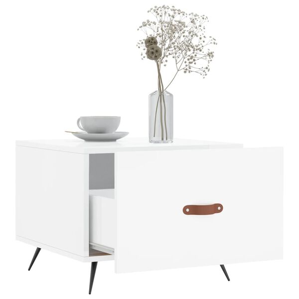 vidaXL Coffee Table Set of 2 High Gloss White Engineered Wood