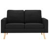 vidaXL Sofa Black Fabric (100% polyester), solid pine wood, rubberwood