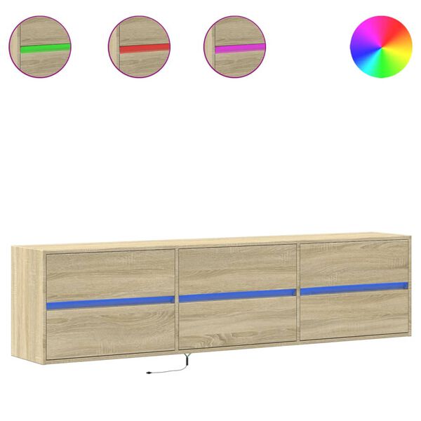 vidaXL TV Wall Cabinet Sonoma Oak Engineered Wood Medium TV Wall Cabinet