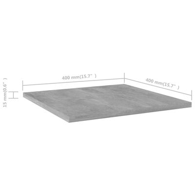 vidaXL Bookshelf Boards 8 pcs Concrete Gray 15.7"x15.7"x0.6" Engineered Wood