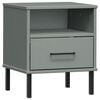 vidaXL Bedside Cabinet Grey Solid pine wood, metal Bedside Cabinet