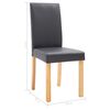 vidaXL Dining Chair Set of 2 Gray Faux leather, wood Standard Durable