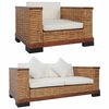 vidaXL Sofa Set Brown Natural rattan Large Removable Covers Sofa Set