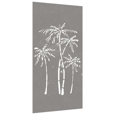 vidaXL Patio Wall Decoration 41.3"x21.7" Corten Steel Palm Tree Design