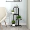 vidaXL Plant Stand Black Metal Medium Plant Stand Rectangular