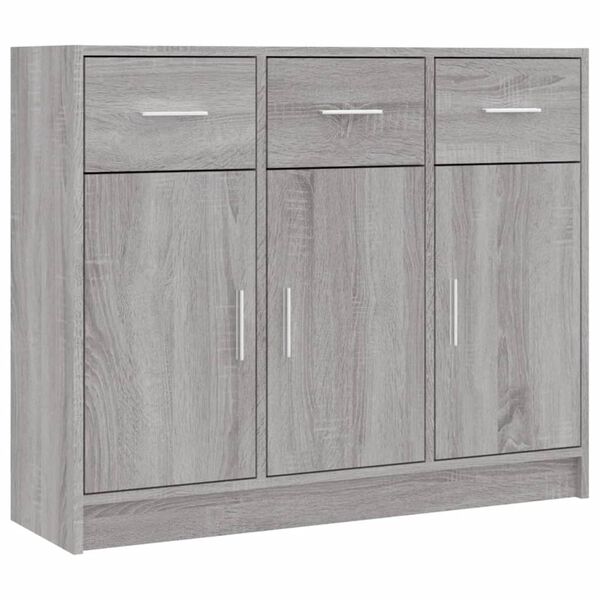 vidaXL Sideboard Grey Sonoma Engineered Wood 35.8 x 11 x 29.5 in