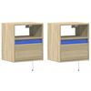 vidaXL Wall-mounted Bedside Cabinet Set of 2 Sonoma oak Engineered wood