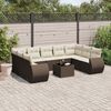 vidaXL Garden Sofa Set Brown PE rattan Large Adjustable Feet