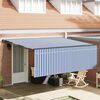 vidaXL Retractable Awning Manual Blue and White 157.48 x 118.11 in